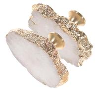 FELTECHELECTR 2pcs Boutons de Meubles Poignées pour Armoires Cuisine et Tiroirs en Cristal et Laiton, Compactes et Légères pour Ouvrir et Fermer Commodes et Armoires