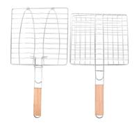 FELTECHELECTR 2pcs Filets pour Barbecue D'extérieur en Acier Inoxydable avec Design Réglable et Facile à Retourner, Légers et Pratiques pour Camping Cuisine en Plein Air