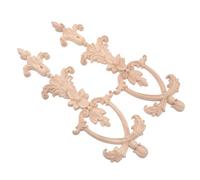 FELTECHELECTR 2pièces Appliques Bois Sculpté pour Meubles Lot de Décorations Murales et Armoire Légères Faciles à Peindre Style Classique et Élégant pour Intérieur