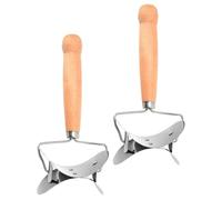 FELTECHELECTR 2pièces Cutter à Pâte Inox et Bois pour Pâte à Raviolis Ustensile de Cuisine avec Manche Ergonomique Outil de Découpe Précis pour Cuisine Maison et Professionnelle