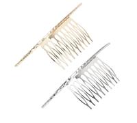 FELTECHELECTR 2pièces Peignes Latéraux Élégants Doré et Argenté avec Dents Accessoires Cheveux pour Femmes et Filles Fixation Voile Mariage et Coiffures DIY