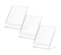 FELTECHELECTR 3 Pièces Porte-noms en Acrylique Transparent, Présentoir en Papier, Design Ouvert, pour Cartes de Visite, Bureau et Vitrines D'exposition, Mise à Jour Facile du Contenu