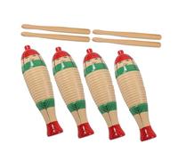 FELTECHELECTR 4 Ensembles Instrument de Percussion Bois pour Tout-Petits Bâton de Rythme Musical Sûr et Lisse Guiropour Garçon Fille