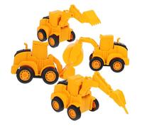 FELTECHELECTR 4 pièces Modèles de de Chantier pour Garçon Fille Véhicules de Construction Simulés Jouets Robustesse pour Garçons Tracteurs et Pelleteuses Adaptés Aux Petites