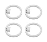 FELTECHELECTR 4 Pièces Outil Manucure Aimanté D'anneau Argenté pour Vernis Cat Eye, Magnétisme Puissant Adapté aux Ongles pour Usage DIY et Salon