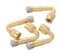 FELTECHELECTR 4 pièces Rallonge de Valve Pneu Laiton pour Voiture Caravane Kit Extension Tige Valve Compatible Rv et Remorques Gonflage Facile