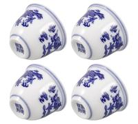 FELTECHELECTR 4pièces Tasse à Thé Porcelaine Chinoise Bleue et Blanche Céramique Traditionnelle Tasse Petite Portable pour Maison Bureau Cérémonie du Thé