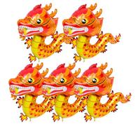FELTECHELECTR 5 Pièces Ballons Aluminium Dragon Chinois Rouge Décoration de Fête Nouvel An Année Du Dragon pour Festival Du Printemps