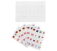 FELTECHELECTR 65 pièces Jeu de Mahjong avec Autocollants Drapeaux Nationaux Plastique pour Apprentissage Culturel et Divertissement