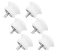 FELTECHELECTR 6pcs Embouts Décoratifs Blancs pour Tringle à Rideaux et Penderie, Design Classique en Plastique avec Fixation M5, Adaptés pour Tringles Diamètre 5/8 Pouce, Installation Facile