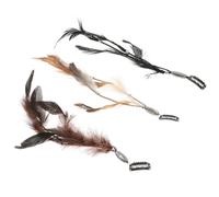FELTECHELECTR 6pcs Pinces à Cheveux Vintage en Plume Argentée, Faciles à Mettre Retirer, Accessoires pour Cheveux Pirate pour Cosplay et Fêtes à Thème