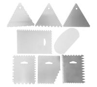 FELTECHELECTR 8 pièces Set de Spatules Inoxydable pour Décoration de Gâteaux Lisseur de Crème avec Dents Ustensiles Pâtisserie pour Cuisine DIY