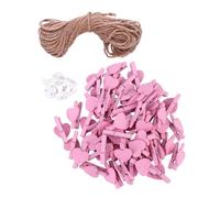 FELTECHELECTR Accessoires Pratiques et Fêtes de Noël Corde et Punaises sans Couture Set de Pinces Photo en Bois Rose pour Bricolage DIY pour Décoration de Murs Créatifs