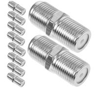 FELTECHELECTR Adaptateur Coaxial Femelle-Femelle en Cuivre Lot de 10 Connecteurs D’Extension Câble TV Type F Compatible Antenne Câble Coaxial Rallonge pour Installation TV et Vidéo