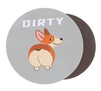 FELTECHELECTR Aimant Lave-Vaisselle Double Face Propre/Sale Rond Motif Corgi Indicateur Magnétique Cuisine Accessoire Pratique et Solide pour Électroménager Signalétique Lave-Vaisselle