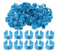 FELTECHELECTR Anneaux de Patte pour Pigeons Voyageurs 100 Pcs Bleu, Bagues D'identification Numérotées à Deux Chiffres, Plastique Solide, Fourniture pour Volailles, Élevage et Colombophilie