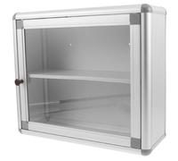 FELTECHELECTR Armoire à Pharmacie Murale Rangement pour Remède et Fournitures d'urgence Multifonctionnelle en Métal Argenté pour Bureaux Publics et Banques
