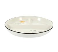 FELTECHELECTR Assiette Céramique Divisée Compartiments Résistante Chaleur pour Adulte Assiette Compartimentée pour Repas Apéritifs et Snacks Au Micro Ondes et Lave Design Jaune Solaire