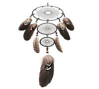 FELTECHELECTR Attrape-rêves et Ambiance Sereine Plumage et Fil de Coton Noir Ornement Suspendu Artisanal pour Décoration Murale Élégante