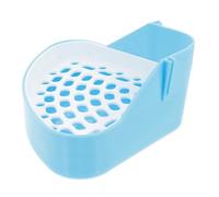 FELTECHELECTR Bac à Litière pour Petits Animaux en Abs Bleu, Mini Toilette Triangulaire Fond en Filet, Grille Amovible pour Lapins, Cochons d'Inde et Chinchillas - Apprentissage Propreté,