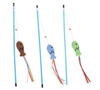 FELTECHELECTR Baguette à Chat en 3 Parties : Bâton interactif pour Que Votre Chaton d'intérieur puisse s'amuser à chasser - Baguette de pêche Manuelle avec Un Joli Poisson et Une Queue en