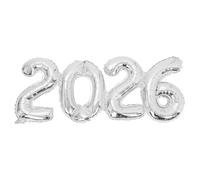 FELTECHELECTR Ballon Numérique en Aluminium 96 CM Argenté Chiffre 2026 Géant pour Décoration de Fête du Nouvel An Anniversaires Mariages et Célébrations Ballon Festif Gonflable avec Gaz ou