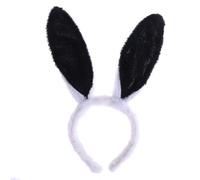 FELTECHELECTR Bandeau Serrage-tête Confortable et Doux Noir en Polaire Oreilles de Lapin Accessoire pour Cheveux pour Bébés et Adultes