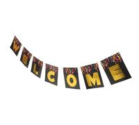 FELTECHELECTR Bannière de Bienvenue et Créer une Ambiance Festive Chaleureuse en Papier Design Élégant Noire pour Décorer la Rentrée Scolaire pour Mur et Manteau