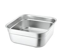 FELTECHELECTR Bassine Carrée Acier Inoxydable pour Cuisine Lavage Légumes et Buffet Cuve Inox Stable et Empilable Accessoire Polyvalent pour Préparation Alimentaire