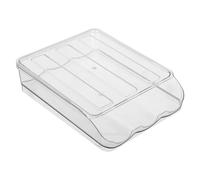 FELTECHELECTR Boîte à Œufs Plastique Transparente Empilable avec Couvercle Distributeur Automatique à Roulement pour Réfrigérateur Organisateur de Cuisine Capacité Œufs Rangement Pratique