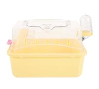 FELTECHELECTR Boîte de Couchage pour Hamster en Plastique Jaune, Robuste Intérieur Spacieux, pour Randonnée et Transport en Métro