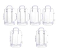 FELTECHELECTR Boîtes à Dragées Lot de 6 Design Élégant et Pratique Mini Valise en Ps Blanc pour Fêtes D'anniversaire et Événements