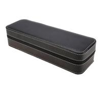 FELTECHELECTR Boîtier de Montre Noir à 6 Compartiments en Cuir, Portable | Intérieur en Feutrine Souple, Fermeture Zippée Pratique, pour Voyage et Usage Personnel, Style Simple
