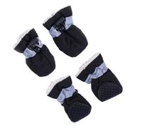 FELTECHELECTR Bottes pour Chiens en Velours Côtelé Noir, Imperméables et Antidérapantes, Protection des Pattes pour Intérieur et Terrasse, Taille 7, Confort et Sécurité Assurés