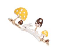 FELTECHELECTR Broche Bijoux Fantaisie en Alliage Lapin et Champignon, Épingle Résistante pour Vêtements Féminins, Style Nature pour Usage Quotidien