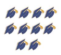 FELTECHELECTR Broche Créative en Alliage de Chapeau de Graduation, Insigne de Veste de Costume Portable, Présent de Diplôme pour Jour de Remise de Diplôme, Lot de 10pcs