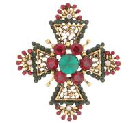 FELTECHELECTR Broche Croix Broche Vintage Décorative en Alliage de Zinc Cristaux Simulés pour Demoiselles D’honneur et Fêtes de Mariage