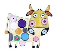FELTECHELECTR Broche Épingle Fantaisie en Alliage Forme Vache Émail Jaune, Accessoire de Vêtement Solide pour Usage Quotidien et Banquet