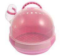 FELTECHELECTR Cage à Oiseaux Portable Rose en Abs et Alliage de Zinc, Design Léger avec Ventilation pour Sécurité et Confort, pour Balades et Toilettage des Petits Oiseaux