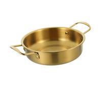 FELTECHELECTR Casserole Inox avec Poignées Double pour Cuisson Ramen Coréen et Wok Maison Marmite Anti-débordement Résistante et Pratique pour Nouilles et Plats Sautés