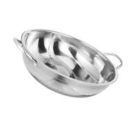 FELTECHELECTR Casserole Inox pour Hot Pot à Double Compartiment Marmite Divisée pour Cuisson Deux Saveurs Compatible Gaz et Induction pour Repas Conviviaux et Gain de Place
