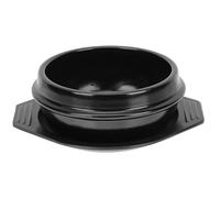 FELTECHELECTR Casserole Résistante la Chaleur en Céramique Coréenne Noire avec Plateau, Pot de Ragoût Antiadhésif Cuisine Maison Traditionnelle