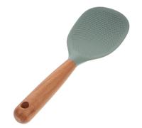 FELTECHELECTR Cuillère à Riz en Silicone avec Manche en Bois, Spatule Antiadhésive Solide et Confortable Cuisine Maison et Cuiseur à Riz, pour Sushi et Purée