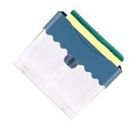 FELTECHELECTR Distributeur de Savonnette Manuel pour Vaisselle Bleu Foncé, Pompe Pratique à Pression, Grosse Capacité Boîte Porte-Éponge Intégrée, la Cuisine Maison Bureau Restauration