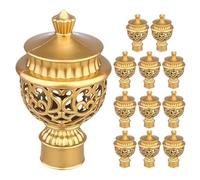 FELTECHELECTR Embout Décoratifs 12 Embouts Décoratifs pour Tringles à Rideaux en Plastique Or, Compatibles Barre de Diamètre 2,6-2,8cm, Design Élégant et Usage Polyvalent Maison