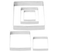 FELTECHELECTR Emporte-pièces Carrés Design Simple Moules à Biscuits Robustes en Acier Inoxydable Ensemble de 5 et Atelier Gâteau pour Pâtisserie