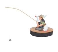 FELTECHELECTR Ensemble de 1 Figurine de pêcheur Flottant pour Aquarium - Décoration Miniature représentant Un Vieux pêcheur avec Une oie et Un Canard - Ornement Zen Asiatique pour, Aquarium ou