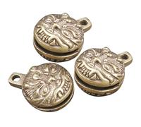 FELTECHELECTR Ensemble de 3 Pendentifs Cloche Vintage en Laiton Or pour Porte-clés, Décoration Suspendue pour Noël et Tradition des Fêtes