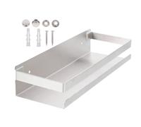 FELTECHELECTR Étagère Murale INOX sans Perçage Support Rangement Mural Cuisine Salle de Bain Polyvalent pour Bouteilles Tubes et Accessoires