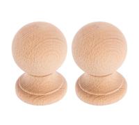 FELTECHELECTR Fleurons en Bois Massif Non Finition pour Colonnes Romaines, 2pcs, Design Classique Élégant, Forme Sphérique, Application Polyvalente pour Maisons Neuves ou Rénovées